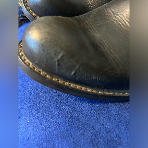 Black John Fluevog boots with chain detail. - Picture 2 of 6